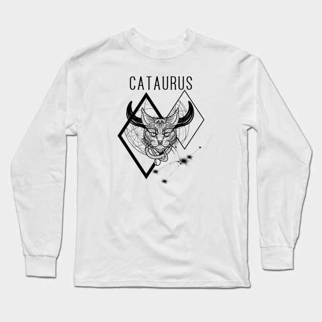 A zodiac cattery: Taurus - cataurus Long Sleeve T-Shirt by Blacklinesw9